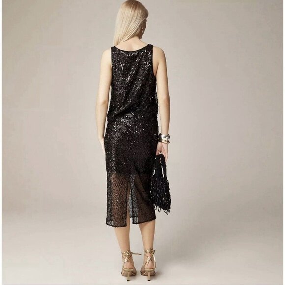 J.Crew Collection Black Sequin Sheer Midi Skirt (Size 8) Cocktail Party Holiday - Picture 7 of 8